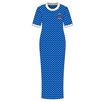 Deltre grecque personnalisée |   Sigma |   Robe longue en coton tricotée de la sororité Theta, tenue de fête grecque