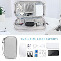 Bolsa Organizadora de Cables de Datos Portátil de Viaje, Protector de Cargador, Bolsa de Almacenamiento de Accesorios Electrónicos Digitales con Bolsillos