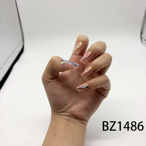Pegatinas de <span class=keywords><strong>Uñas</strong></span> de Material ABS con Efecto Vórtice Neón Colorido, <span class=keywords><strong>Uñas</strong></span> Postizas Modernas y de Alta Calidad - Product Image 2