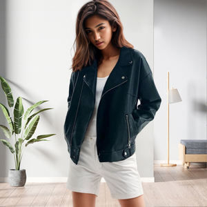 D1201TA11 ventes directes en cuir PU fermeture éclair lâche boutons à manches longues femmes <span class=keywords><strong>doudoune</strong></span> Sehe mode - Product Image 4