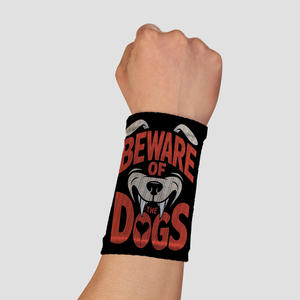 <span class=keywords><strong>Personalizzato</strong></span> "attenzione ai cani" Design <span class=keywords><strong>personalizzato</strong></span> sudore supporto polso bracciale stampa digitale braccialetti Unisex personalizzati - Product Image 2