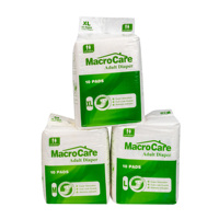 Macrocare pannolini per adulti monouso/pannolini spessi in puro cotone con retro in plastica ad alto assorbimento stampata