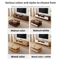 Nouveau meuble TV en bois massif avec fonction de rangement, design nordique moderne sur pied, étroit pour petits salons, mobilier de maison