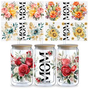 Hermosas Pegatinas de Transferencia UV <span class=keywords><strong>para</strong></span> Vasos de Vidrio, Lavables, <span class=keywords><strong>para</strong></span> Manualidades, <span class=keywords><strong>Muebles</strong></span>, Personalizables, de 16 oz - Product Image 2