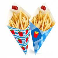 Tasse à frites triangulaire écologique personnalisable et boîte en forme de cône faite pour le restaurant à emporter