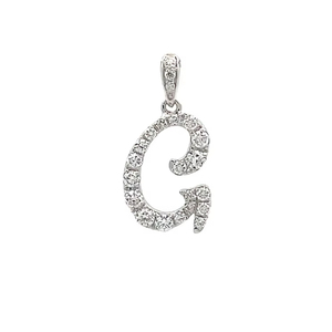 จี้เพชรตัวอักษร G ทอง 18K 0.359 กะรัต เพชร 22 เม็ด 1.06 กรัม คอลเลกชันเครื่องประดับส่วนตัวที่เหนือกาลเวลา - Product Image 1