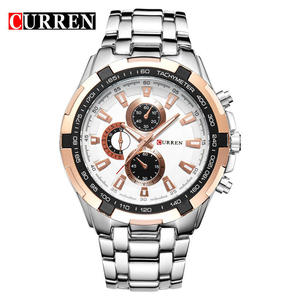 Nouvelle montre-bracelet à quartz pour homme Curren 8023, étanche, bracelet en acier inoxydable, cadran en verre, affichage à aiguilles, Haiou - Product Image 1