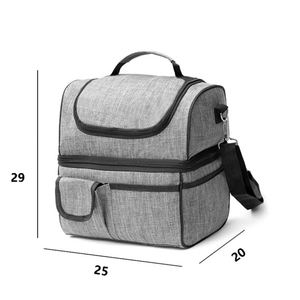 Large Oxford Cloth Thermal <b>Insulated</b> <b>Lunch</b> <b>Box</b> Bag Women Kids Picnic Pouch Food Container Portable Bag with Shoulder Strap - Product Image 6