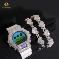 Vendita Calda Accessori e Parti per Orologi Iced Out Dw6900 Gioielli Hip Hop in Argento 925 con Lunetta in Diamanti Moissanite VVS D Colorati