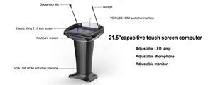 Podio Inteligente Capacitivo de 21.5 Pulgadas, Quiosco con Pantalla Táctil, Micrófono, Quiosco Digital <span class=keywords><strong>para</strong></span> Eventos y Conferencias Educativas - Product Image 6