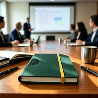 Carnet de notes personnalisé en cuir relié avec fil, couverture rigide A5/A4, pour bureau, entreprise, cadeau promotionnel, livré en coffret