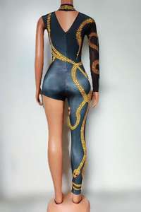 Combinaison scintillante en strass Spandex/Polyester pour femmes adultes, sexy, pour anniversaire, événement, séance <span class=keywords><strong>photo</strong></span>, chanteuse, <span class=keywords><strong>danseuse</strong></span>, performance - Product Image 2