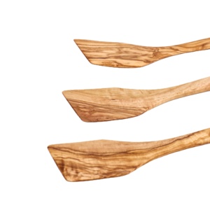 Espátula tornera de madera de olivo hecha a mano de primera calidad, juego de herramientas de cocina con Clip, gran oferta de utensilios para cocinar y girar alimentos - Product Image 2