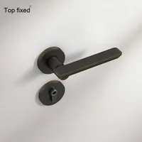 Serrure de porte de chambre silencieuse en cuivre Design français Style universel ménage poignée de porte en bois pour salles de bain en acier