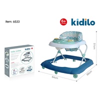 Kidilo Nouveau Modèle Anti-O-Leg Baby Walker 3 en 1 Poussette Multifonctionnelle Cadre en Plastique Vente en Gros