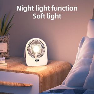 Portable <b>Desk</b> With Led Battery Display 5 Wind Speed Usb Rechargeable <b>Mini</b> Fan for Camping Outdoor - Product Image 3