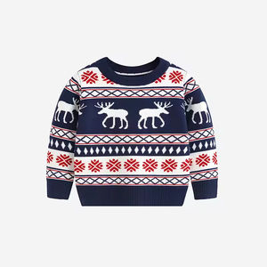 Pulls tricotés chauds en polyester/coton à manches longues pour l'automne et l'hiver, motifs animaux populaires, pour garçons et filles - Product Image 1