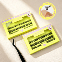 Cils à presser sans bande, couleur assortie, marron volumineux, courbure personnalisée, vente en gros, cils auto-adhésifs, approvisionnement UK France Italie Europe
