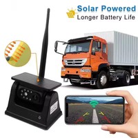 Kit d'application de caméra de recul solaire magnétique sans fil 5G WiFi Base magnétique énergie solaire et batterie intégrée pour RV voiture camion