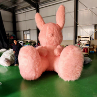 Arche publicitaire géante gonflable en peluche lapin lapin pour la Saint-Valentin, décoration de ballon, super doux, imperméable, garantie 1 an DL