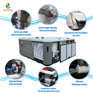 Aquaspring điều khiển máy tính 36 cái máy bay phản lực và 3 người bồn tắm nước nóng và bể sục ngoài trời bồn tắm Spa với 28 LED đèn đầy màu sắc - Product Image 4