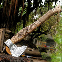 Hache Viking artisanale, nouveau design magnifique, manche en bois, tête en acier, couleur personnalisable et 100% de haute qualité, hache Viking pour l'extérieur