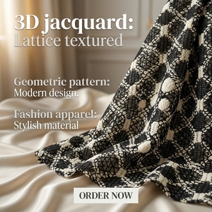 Tissu tricoté jacquard en <span class=keywords><strong>coton</strong></span> naturel, texture naturelle, noir et blanc, tissé, biologique, pour fabricants en gros - Product Image 1