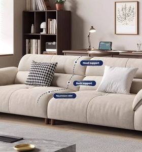 Bilido sofá de tela Italiana Moderna sala de estar simple combinación sofá estilo retro tecnología sofá de tela conjunto de muebles - Product Image 6