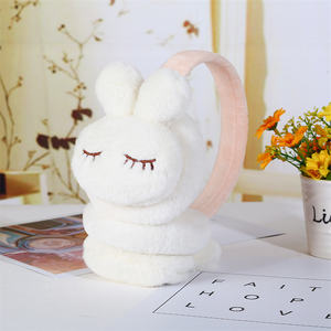 Cache-oreilles en peluche mignons pour enfants, hiver 2024, nouveaux cache-oreilles en forme d'oreilles de lapin, sac, couleurs chaudes et délavées pour enfants - Product Image 3
