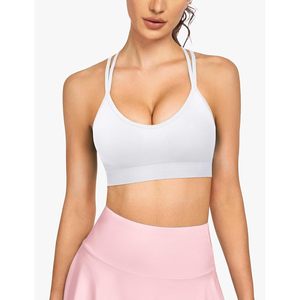 Sports Bras For Women Strappy Cross Back Medium Support <b>Padded</b> Workout Bra Breathable Quick Dry Yoga Fitness <b>Running</b> 3 Pack - Product Image 3