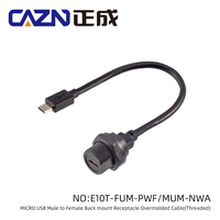 Micro USB macho hembra TIPO ROSCADO conector impermeable IP67 Micro USB Cable enchufe hembra