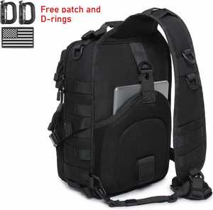 กระเป๋าเป้สะพายข้างแบบยุทธวิธี รุ่น Factory Tactical Sling Bag  กระเป๋าคาดอกแบบสะพายไหล่  กระเป๋าคาดหน้าอก  ปิดด้วยซิป  ความจุขนาดใหญ่  ป้องกันการโจรกรรม  ทำจากผ้าเดนิม - Product Image 2