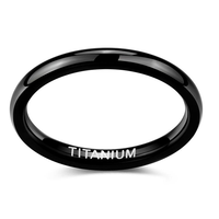 POYA Unisex Klassischer Kuppelring aus Titan 2mm-8mm Schlicht Schwarz Poliert Glattes Design für Hochzeit Verlobung Brautparty