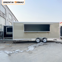 Remolque de Comida Comercial Oriental Shimao de 5.5 Metros Cuadrados, Totalmente Equipado, con Cocina Móvil de Fibra de Vidrio para Helados y Cerveza, en Venta