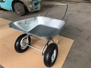 Carretilla de rueda de bandeja galvanizada MODELO DE Rusia <span class=keywords><strong>WB6211</strong></span> con rueda doble 4,00-6 Dos ruedas neumáticas - Product Image 3