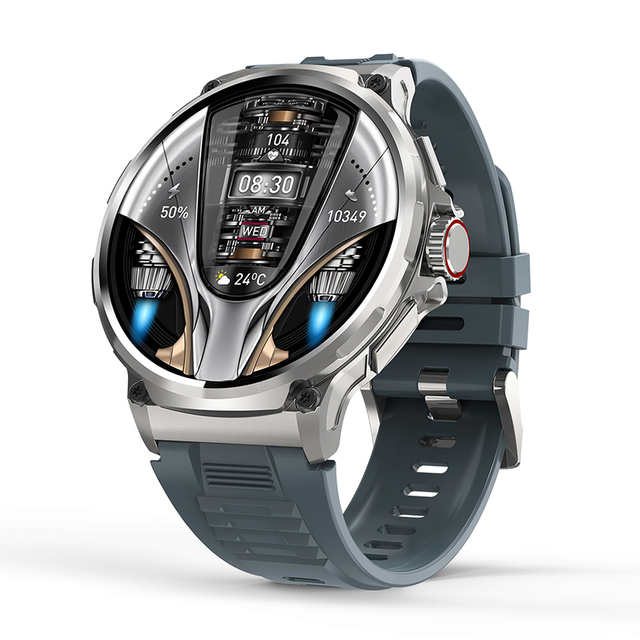 2026 V69 1.43'' TFT Big Screen Men's Smartwatch 710mAh Large Capacity Battery Silica Gel Sleep Tracker Calendar IP67 Rugged