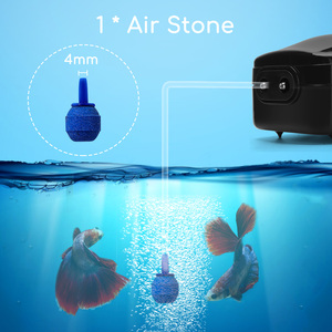 Nobleza 4-in-1 accessori pompa aria acquario 2m X 4mm tubo di ossigeno 1x valvola di ritegno 1x pietra d'aria per specie ittiche - Product Image 1