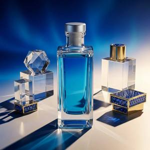Luxury Square Glass <b>Reed</b> <b>Diffuser</b> Set Color Energy <b>For</b> Modern Home Decor Wholesale Private Label Premium Crystal Gifting Set - Product Image 1