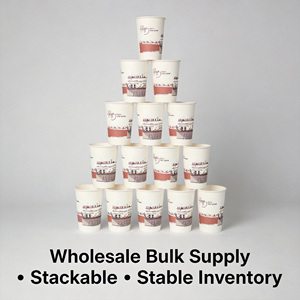 Gobelets en papier double paroi de 16 oz en gros, épaissis, <span class=keywords><strong>à</strong></span> bord <span class=keywords><strong>plat</strong></span>, avec couvercles, jetables, pour boissons chaudes et froides (café et thé au lait) - Product Image 5