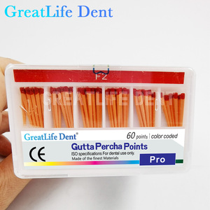 Points de gutta-percha coniques Greatlife <span class=keywords><strong>Dent</strong></span> F1-F3, fournitures endodontiques de haute qualité pour la thérapie canalaire en clinique dentaire - Product Image 1