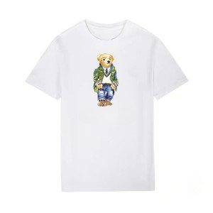 Camiseta Casual Coreana de Manga Corta para <span class=keywords><strong>Mujer</strong></span>, Transpirable, de Algodón, con Estampado Clásico de Oso, Talla XL, Tejida para Verano - Product Image 4