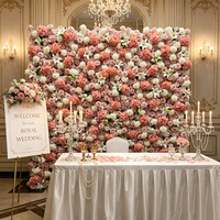 DKB - Nueva Llegada - Pared de Flores Artificiales de Hortensias Rosa Pastel de 8 x 8 pies para Decoración de Fondo de Estudio Fotográfico para Baby Shower, Decoración de Fiestas