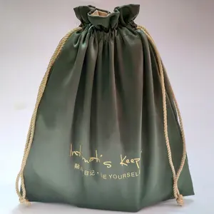 مخصص الحرير الذهب اصطف حقيبة من الساتان مع ختم الساخنة