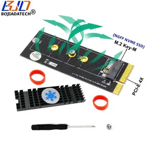 PCI-E X4 PCI Express 3,0 4X a M.2 NGFF M-Key Key B + M Nvme SSD convertidor tarjeta adaptadora con disipador de calor negro Instalación de enchufe Vertical