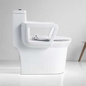 Tráng men gốm sứ vệ sinh một mảnh WC nhà vệ sinh người xử lý có thể truy cập nhà vệ sinh cao cho người khuyết tật tay vịn - Product Image 6