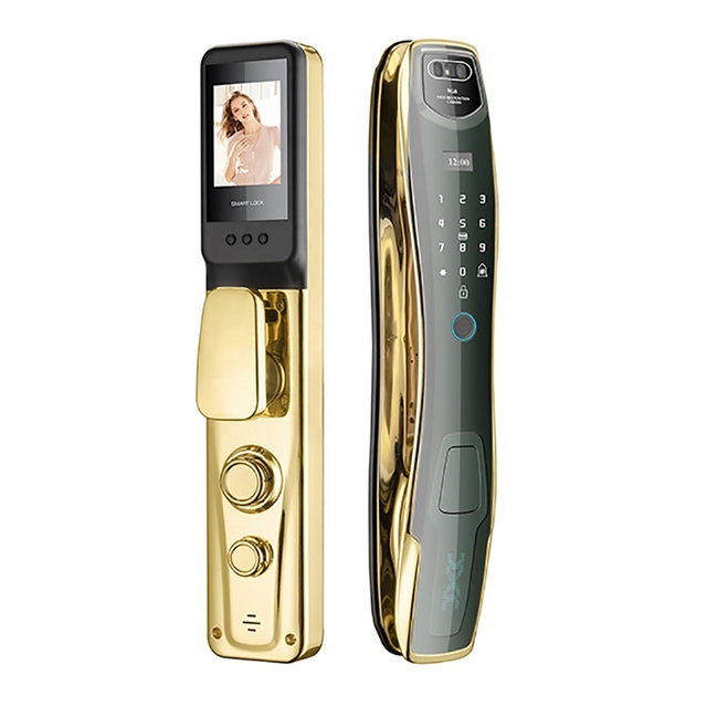 3D Face Fingerprint Recognition Smart Lock for Wood Doors WIFI APP Control NFC Key Password Card Access Digital Door Lock Camera