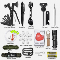 Kit de survie en plein air 21 en 1, équipement de randonnée et de préparation aux situations d'urgence, ensemble d'outils compacts et durables