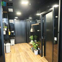 Rumah Prefabrikasi Kontainer Baja Ekspansi Ukuran Khusus 20Ft 40Ft 30Ft, Villa 2-5 Kamar Tidur Mewah Portabel Panel Sandwich