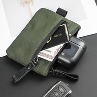 Dompet EDC X-Pac Logo Kustom Tahan Air Mini dengan Resleting, Tempat Kartu, Dompet Koin, Organizer Kartu Kredit dengan Tali Pergelangan Tangan