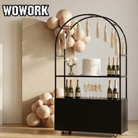 Chariot à bonbons en métal WOWORK 2026, design moderne personnalisé, décoration extérieure, présentoir de fleurs, pour décorations de fête